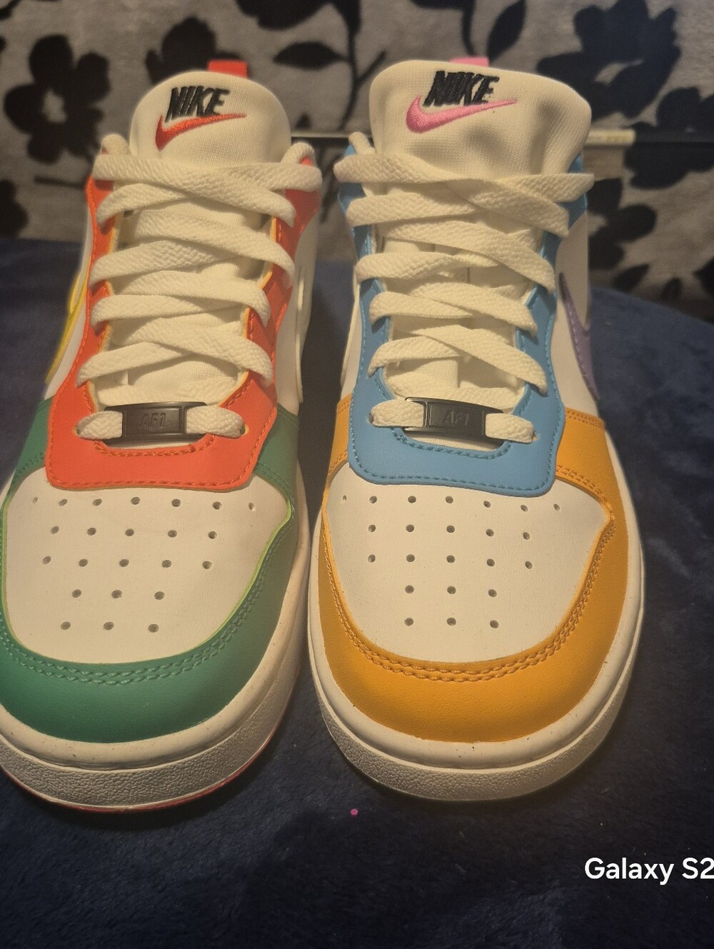 Nike Kids Multicolor Low-Top Sneakers with Green, Orange, Blue & Yellow Panels